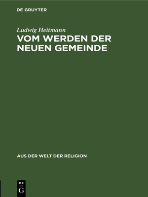 cover image of Vom Werden der neuen Gemeinde